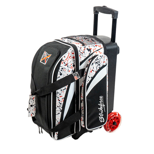 KR Strikeforce Cruiser Double Roller Bowling Bag - White/Red/Black Splash