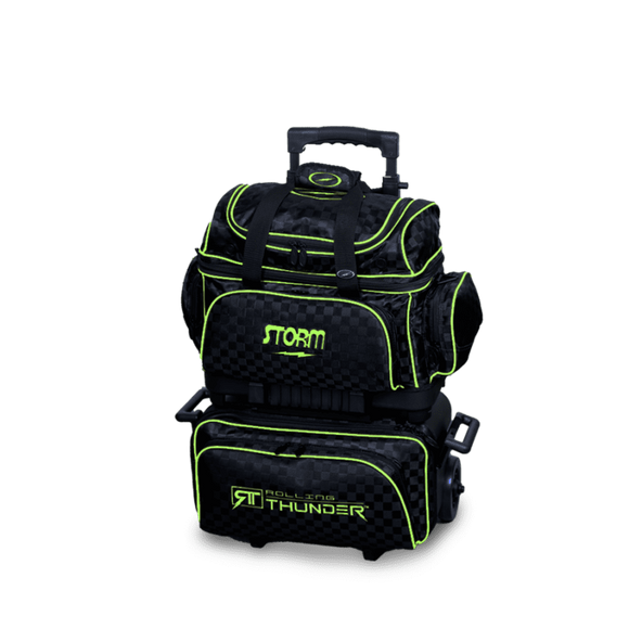Storm 4 Ball Rolling Thunder Checkered Black Lime Bowling Bag