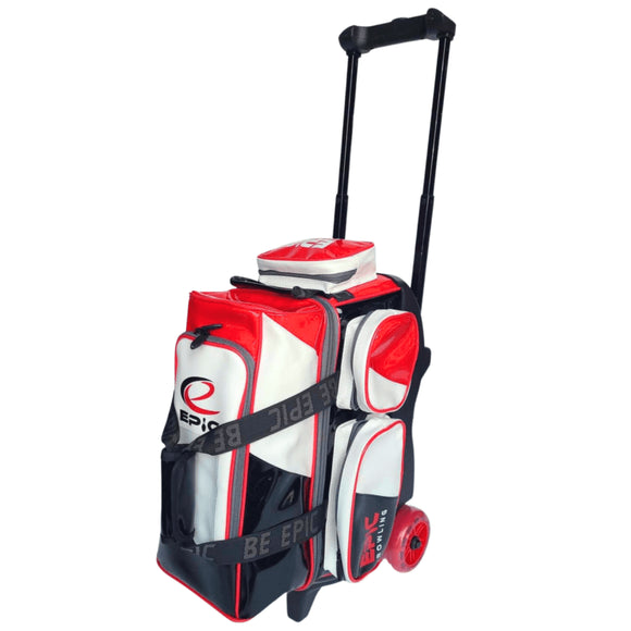Epic Legacy 2 Ball Double Roller Fire Red Enamel Bowling Bag