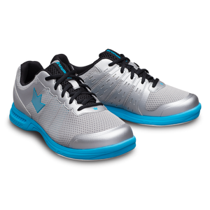 Brunswick Fuze Mens Bowling Shoes Silver/Sky Blue